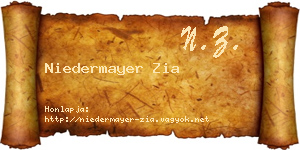 Niedermayer Zia névjegykártya